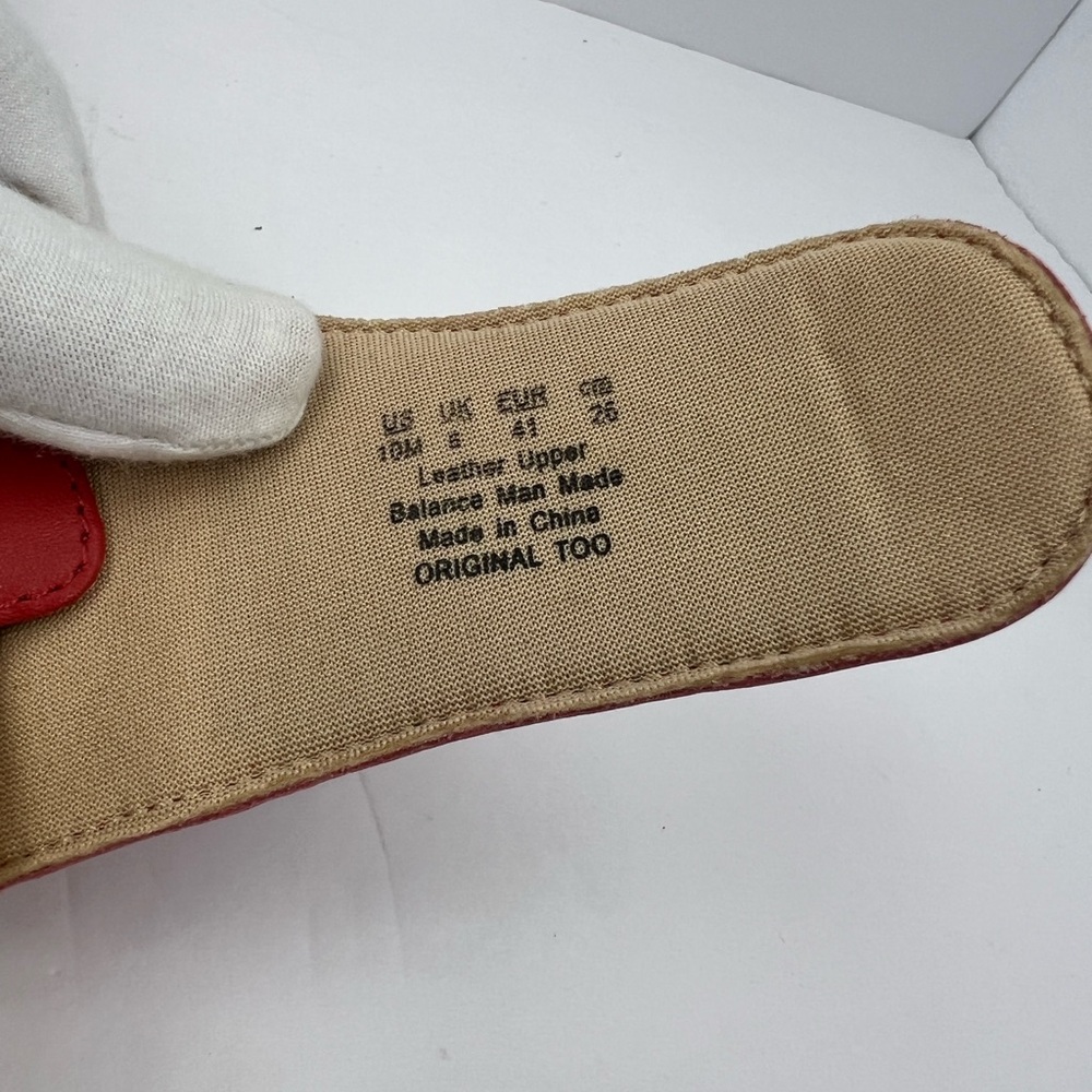 Dr Scholl’s SHOES, RED LEATHER TOP, ADJUSTABLE TOP STRAP, WOODEN SOLE, SIZE 10M - Picture 12 of 16